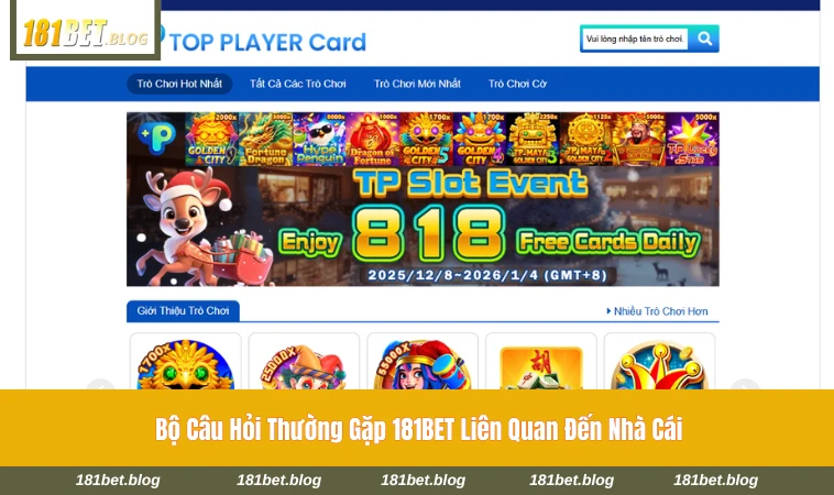 Giao diện tổng quan nhà cái 181BET dễ sử dụng cho người mới