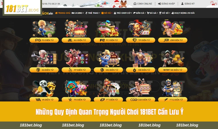 Các quy định cơ bản về tài khoản và hành vi người chơi