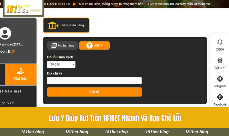 Người chơi kiểm tra thông tin giao dịch trước khi xác nhận rút tiền