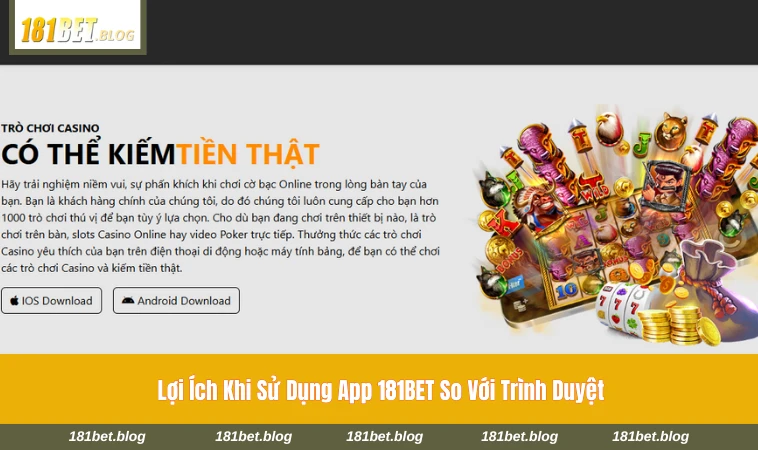 Giao diện app 181BET được tối ưu trên điện thoại